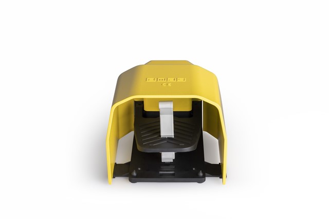PDK Serisi Metal Korumalı 2*(1NO+1NC) Taşıma Kol Delikli İki Kademeli Tekli Sarı Plastik Pedal